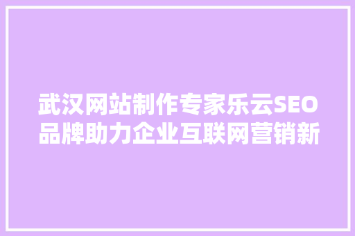 武汉网站制作专家乐云SEO品牌助力企业互联网营销新篇章