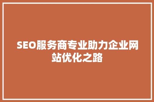SEO服务商专业助力企业网站优化之路