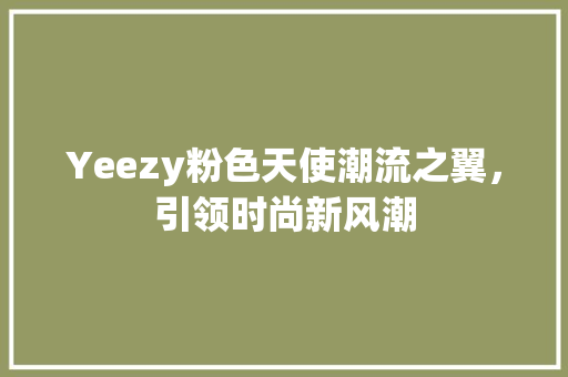 Yeezy粉色天使潮流之翼，引领时尚新风潮