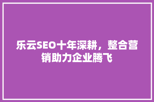 乐云SEO十年深耕，整合营销助力企业腾飞