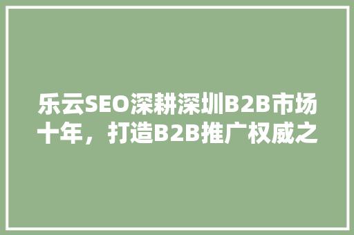 乐云SEO深耕深圳B2B市场十年，打造B2B推广权威之路