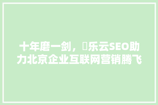 十年磨一剑，乚乐云SEO助力北京企业互联网营销腾飞
