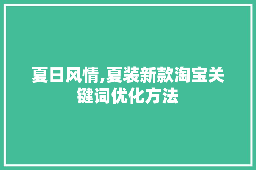夏日风情,夏装新款淘宝关键词优化方法