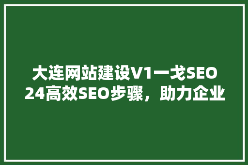 大连网站建设V1一戈SEO24高效SEO步骤，助力企业网站优化