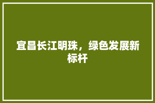 宜昌长江明珠，绿色发展新标杆