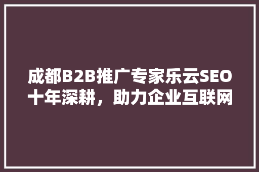成都B2B推广专家乐云SEO十年深耕，助力企业互联网营销腾飞