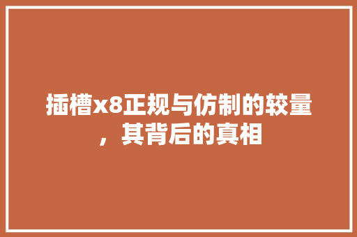 插槽x8正规与仿制的较量，其背后的真相