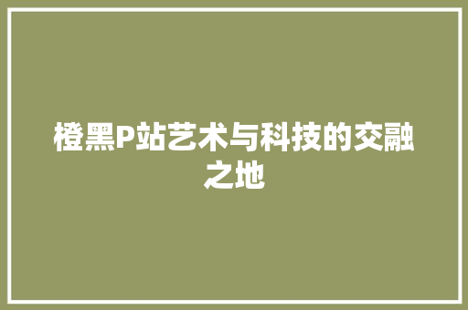 橙黑P站艺术与科技的交融之地