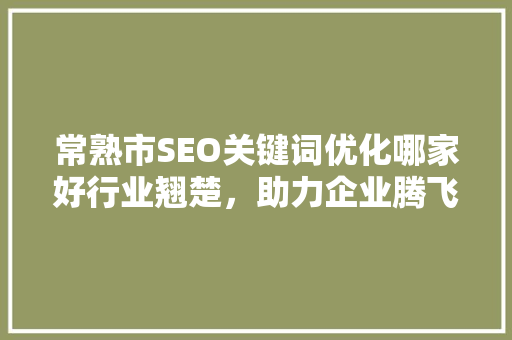 常熟市SEO关键词优化哪家好行业翘楚，助力企业腾飞