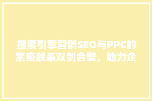 搜索引擎营销SEO与PPC的紧密联系双剑合璧，助力企业腾飞