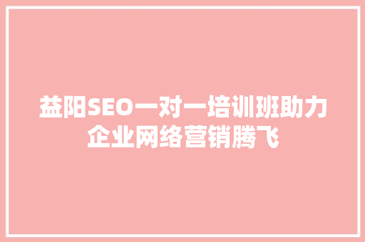 益阳SEO一对一培训班助力企业网络营销腾飞  第1张