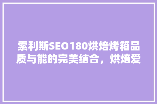 索利斯SEO180烘焙烤箱品质与能的完美结合，烘焙爱好者的不二之选
