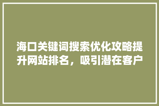 海口关键词搜索优化攻略提升网站排名，吸引潜在客户_海口关键词搜索怎么优化