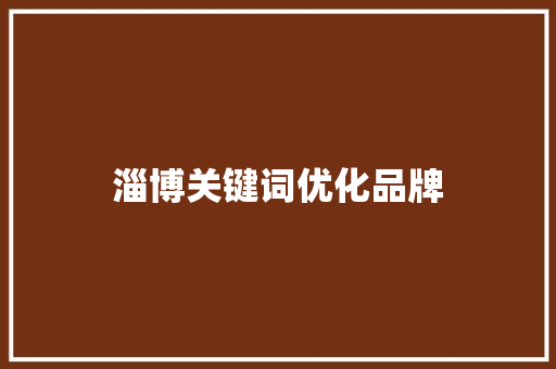 淄博关键词优化品牌