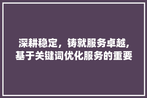 深耕稳定，铸就服务卓越,基于关键词优化服务的重要与方法探索_稳定的关键词优化服务
