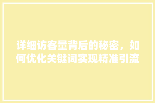 详细访客量背后的秘密，如何优化关键词实现精准引流_关键词优化根据访客量  第1张