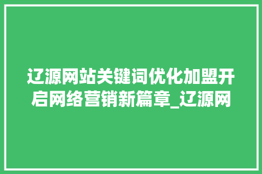 辽源网站关键词优化加盟开启网络营销新篇章_辽源网站关键词优化加盟