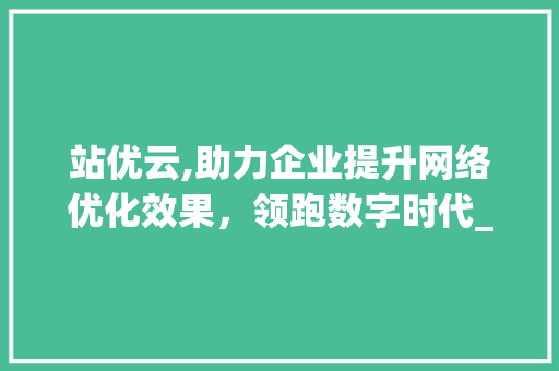 站优云,助力企业提升网络优化效果，领跑数字时代_关键词优化站优云一一十