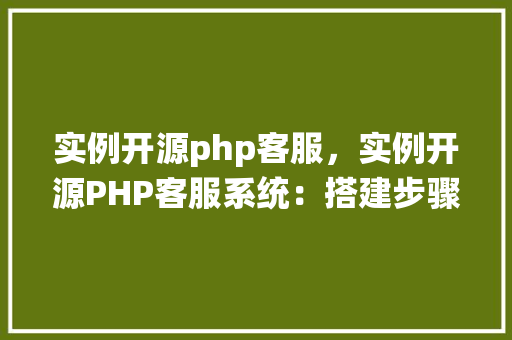 实例开源php客服，实例开源PHP客服系统：搭建步骤与功能介绍  第1张