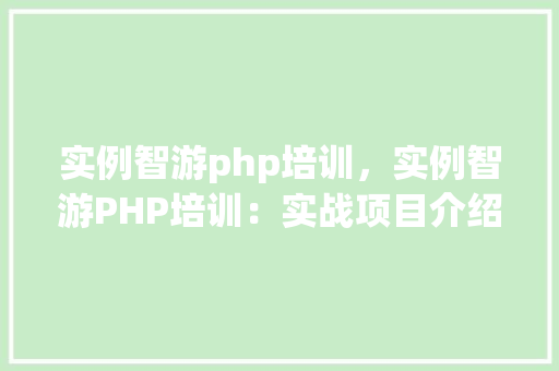 实例智游php培训，实例智游PHP培训：实战项目介绍与学习路径指南