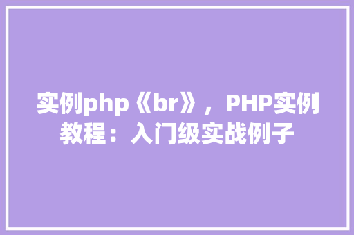 实例php《br》，PHP实例教程：入门级实战例子