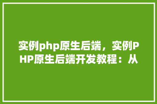 实例php原生后端，实例PHP原生后端开发教程：从零开始构建基础API