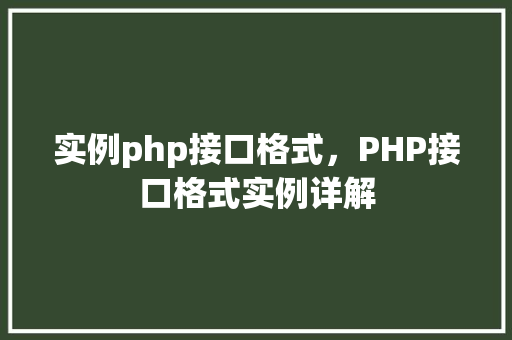 实例php接口格式，PHP接口格式实例详解