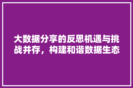 大数据分享的反思机遇与挑战并存，构建和谐数据生态